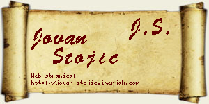 Jovan Stojić vizit kartica